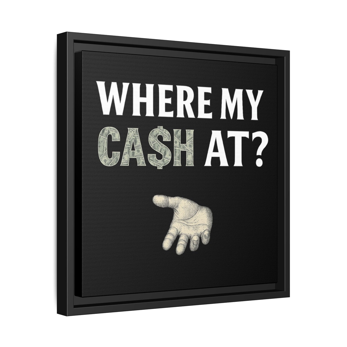 Framed Wall Art - Where My Cash At?, Money Decor, Funny Home Accent, Gift for Friends, Financial Humor