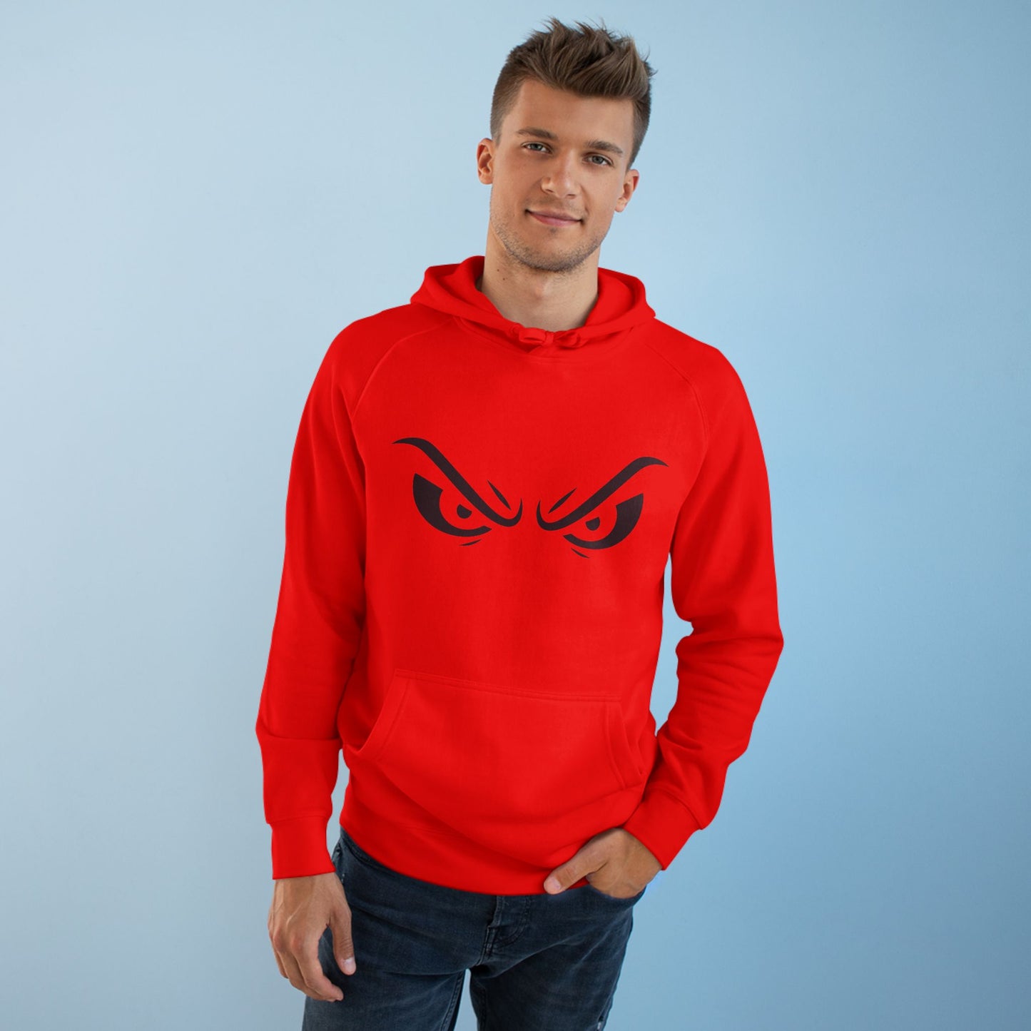 Menacing Eyes Classic Hoodie – Red, Black & White