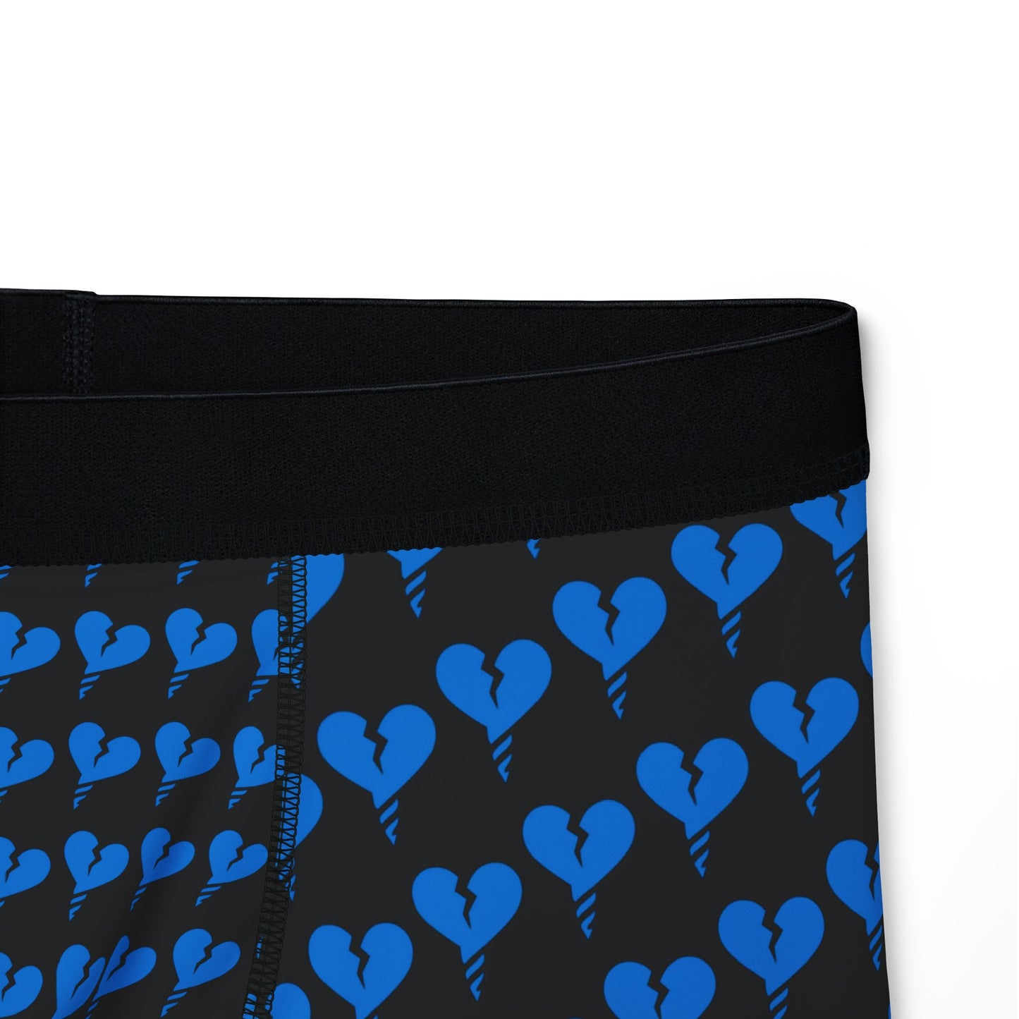 Men's Black Sexy Drill Heart-Print Boxers