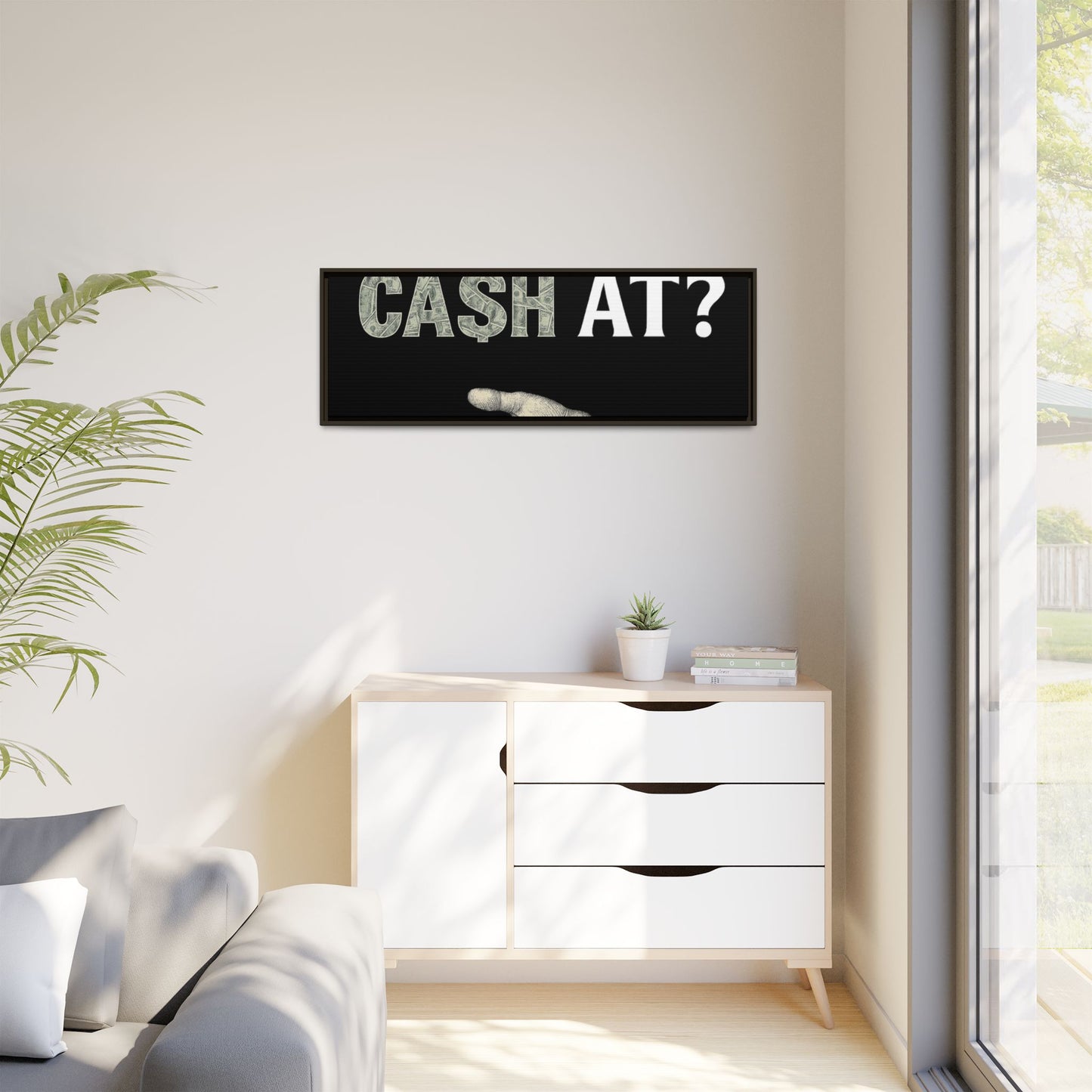 Framed Wall Art - Where My Cash At?, Money Decor, Funny Home Accent, Gift for Friends, Financial Humor