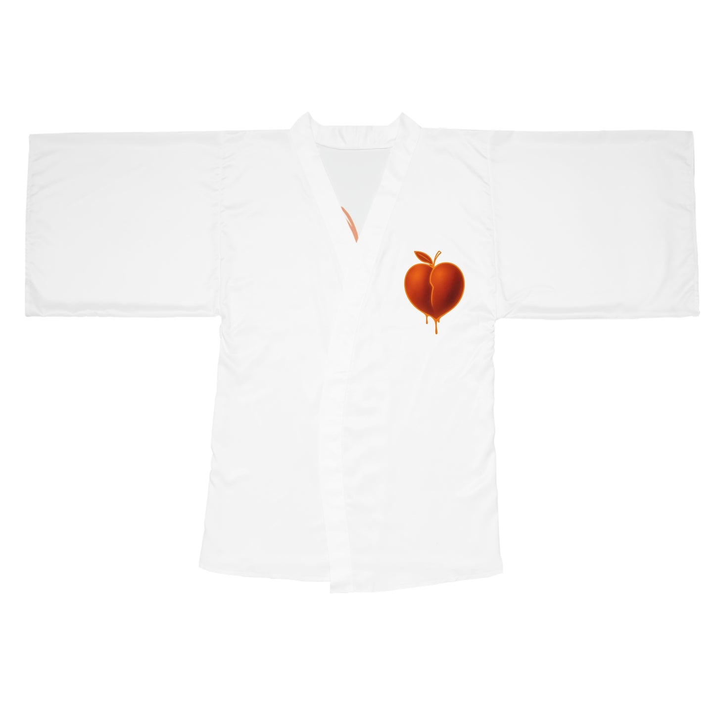 Charming Peach Long Sleeve Kimono Robe | Cozy Loungewear for Relaxation, Gifts, Spa Days, Weddings, Home Decor