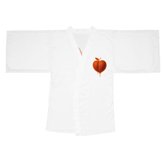 Charming Peach Long Sleeve Kimono Robe | Cozy Loungewear for Relaxation, Gifts, Spa Days, Weddings, Home Decor