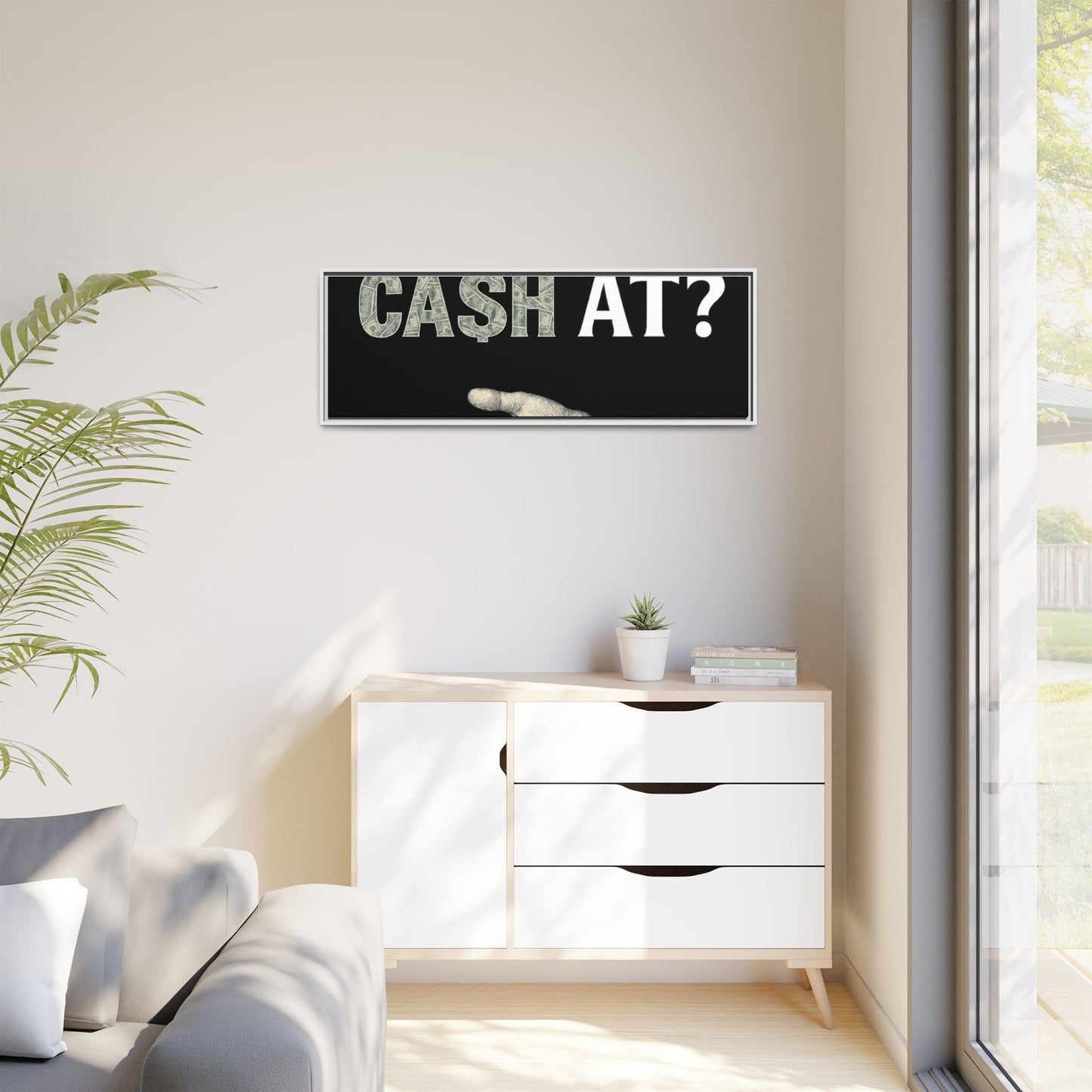 Framed Wall Art - Where My Cash At?, Money Decor, Funny Home Accent, Gift for Friends, Financial Humor