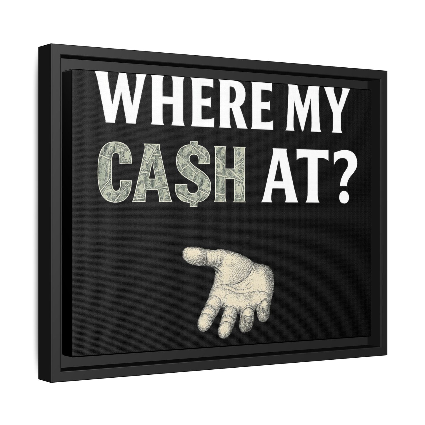Framed Wall Art - Where My Cash At?, Money Decor, Funny Home Accent, Gift for Friends, Financial Humor