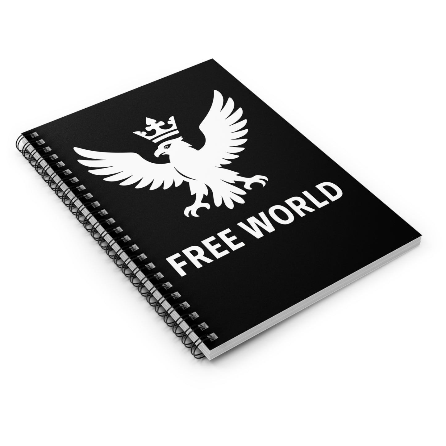 “Free World”  Spiral Notebook - Perfect for Entrepreneurs, Motivational Journal, Business Planner, Gift for Dreamers, Note-taking Essential