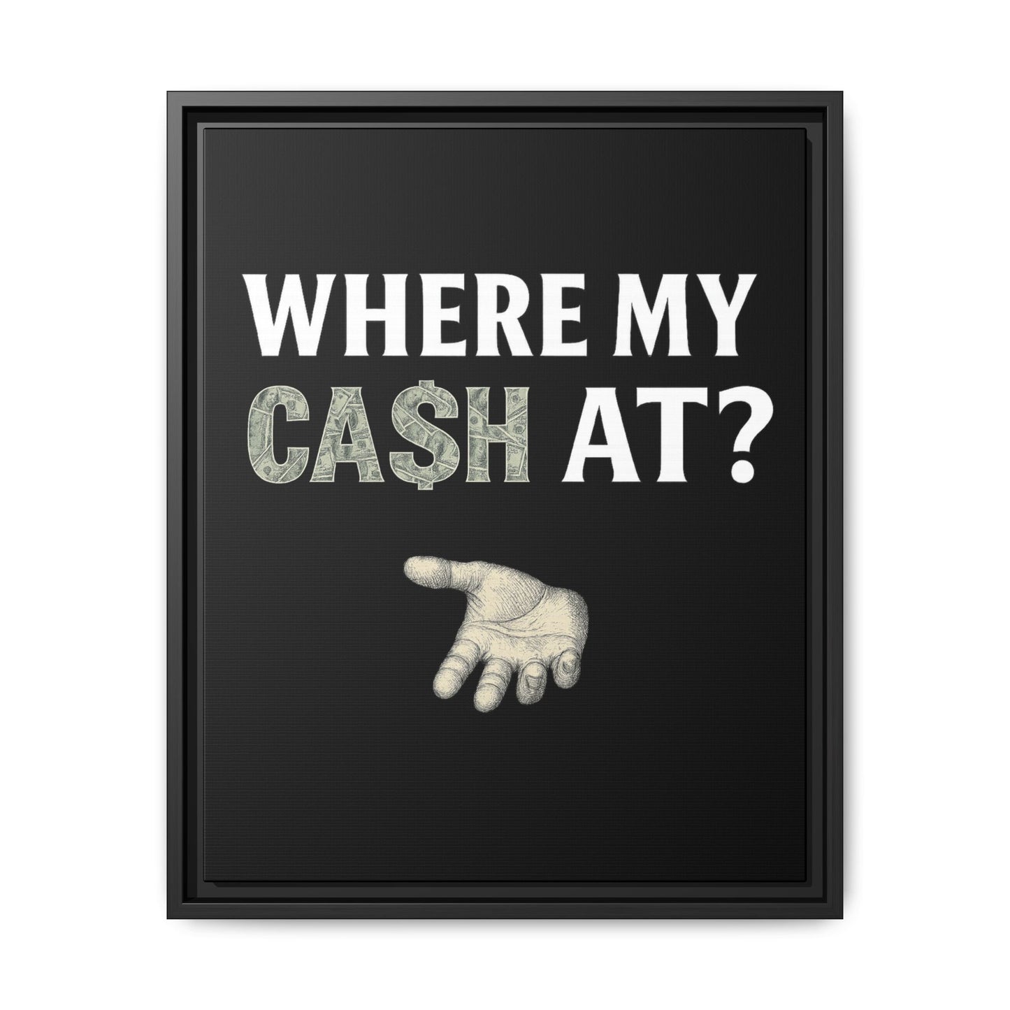 Framed Wall Art - Where My Cash At?, Money Decor, Funny Home Accent, Gift for Friends, Financial Humor