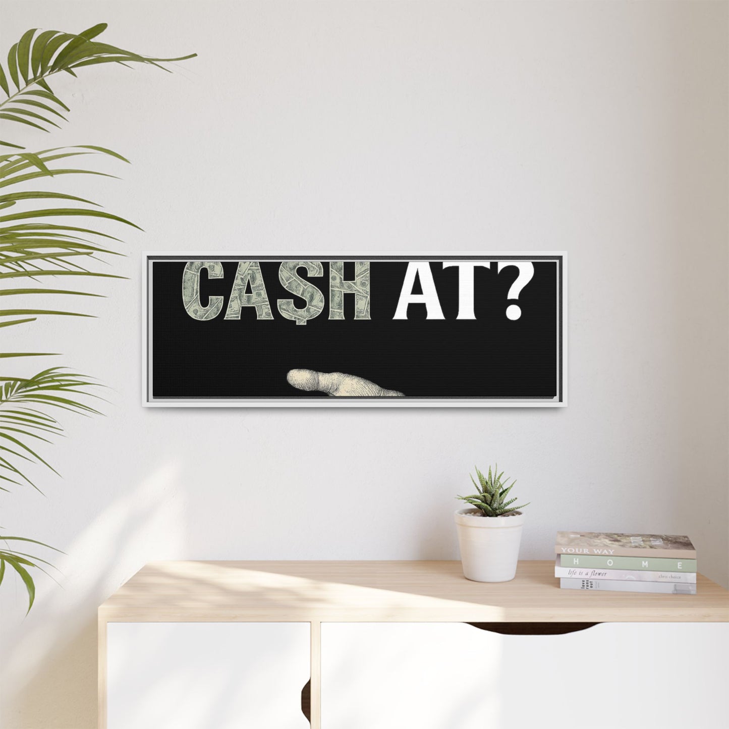 Framed Wall Art - Where My Cash At?, Money Decor, Funny Home Accent, Gift for Friends, Financial Humor