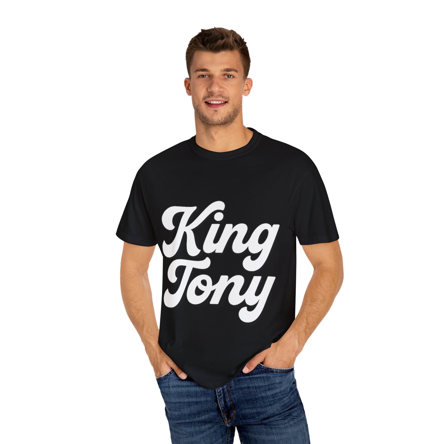 King Tony Script Logo T-Shirt – Unisex Streetwear Tee (White, Black, Mustard, Wine, Navy, Red)