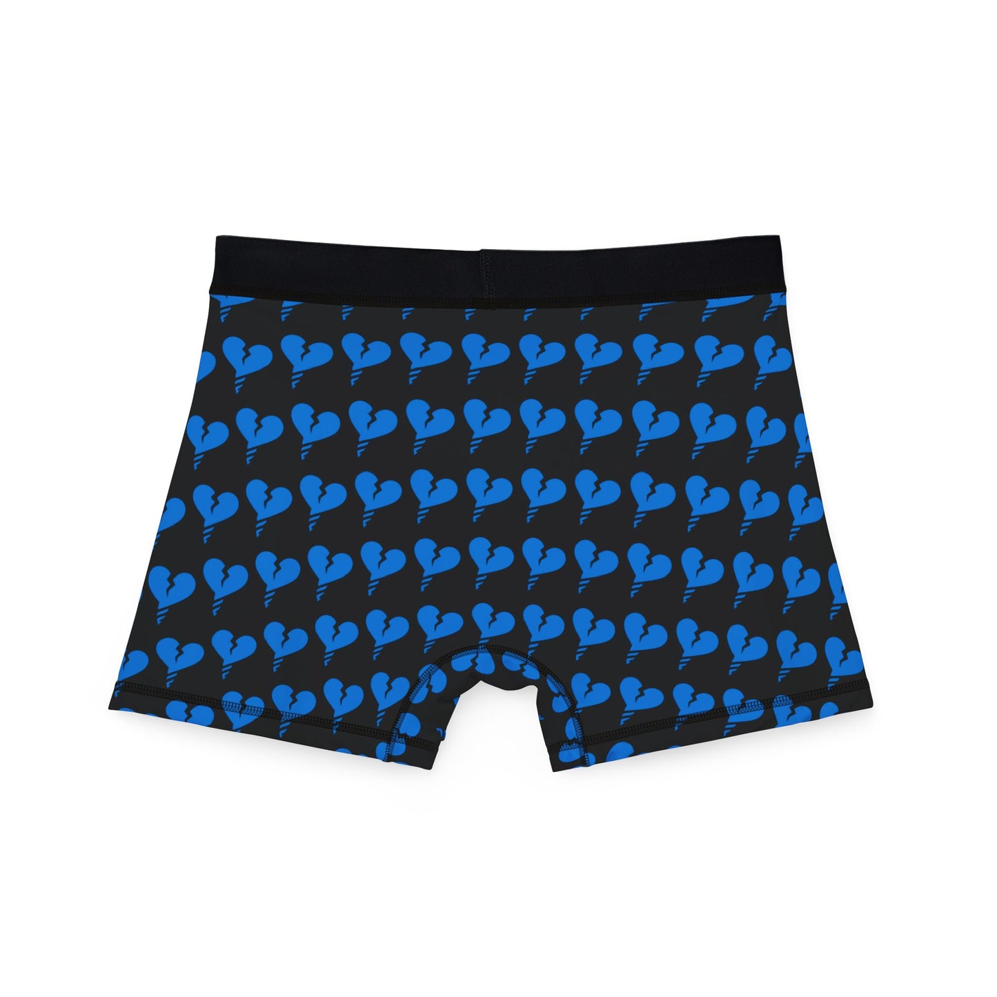 Men's Black Sexy Drill Heart-Print Boxers