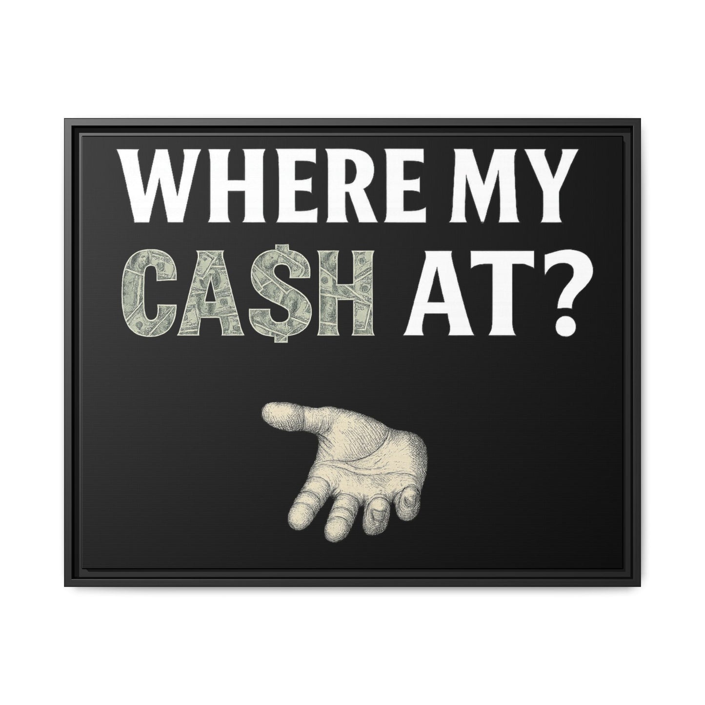 Framed Wall Art - Where My Cash At?, Money Decor, Funny Home Accent, Gift for Friends, Financial Humor