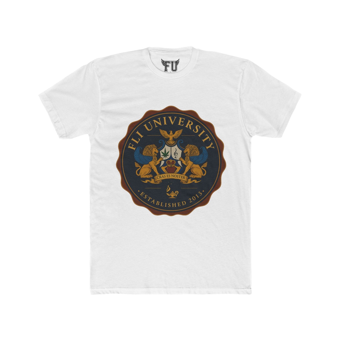 Fli University Color Rush Edition Tee – Official Seal Design (Turquoise, Purple, Blue,, or Black)