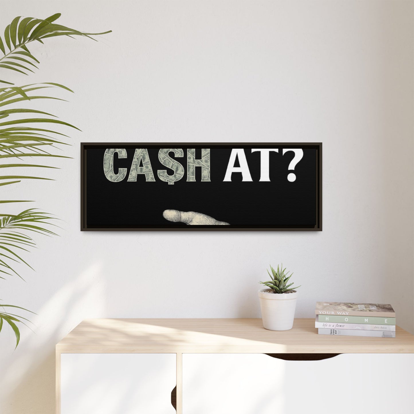Framed Wall Art - Where My Cash At?, Money Decor, Funny Home Accent, Gift for Friends, Financial Humor