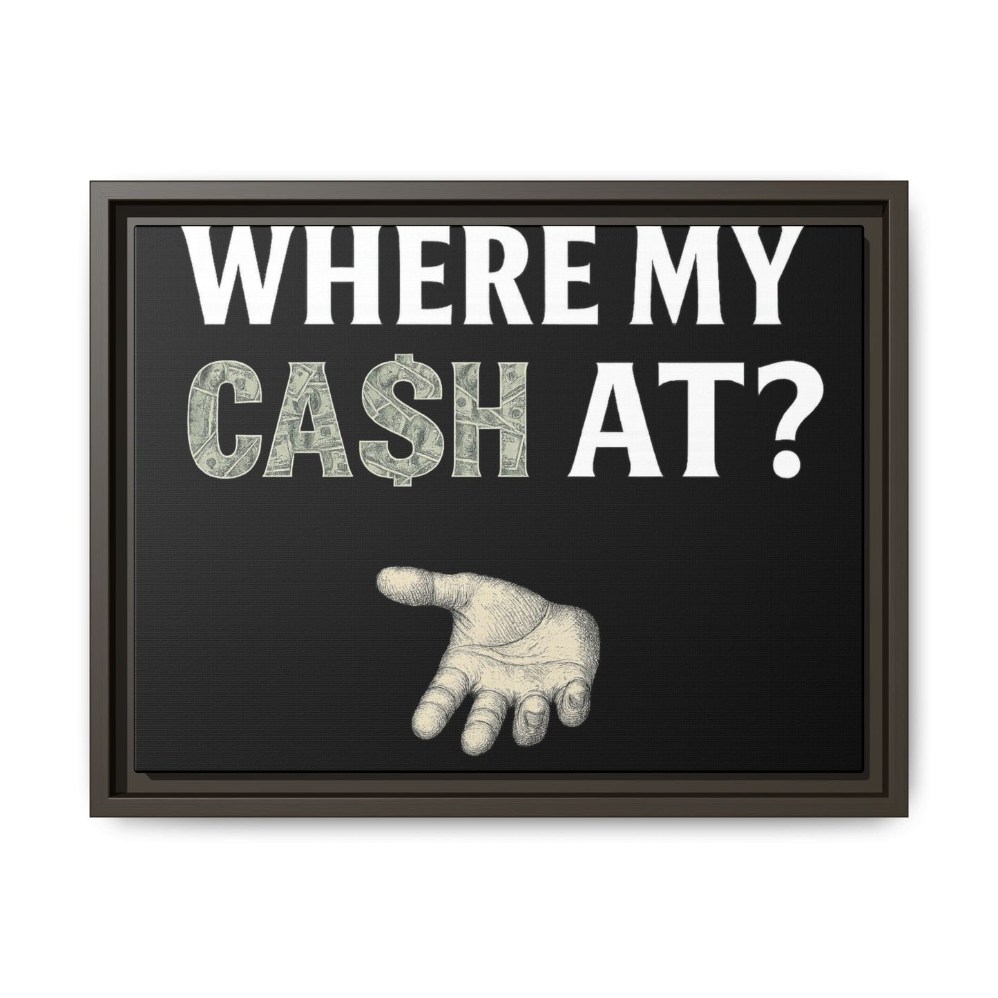 Framed Wall Art - Where My Cash At?, Money Decor, Funny Home Accent, Gift for Friends, Financial Humor
