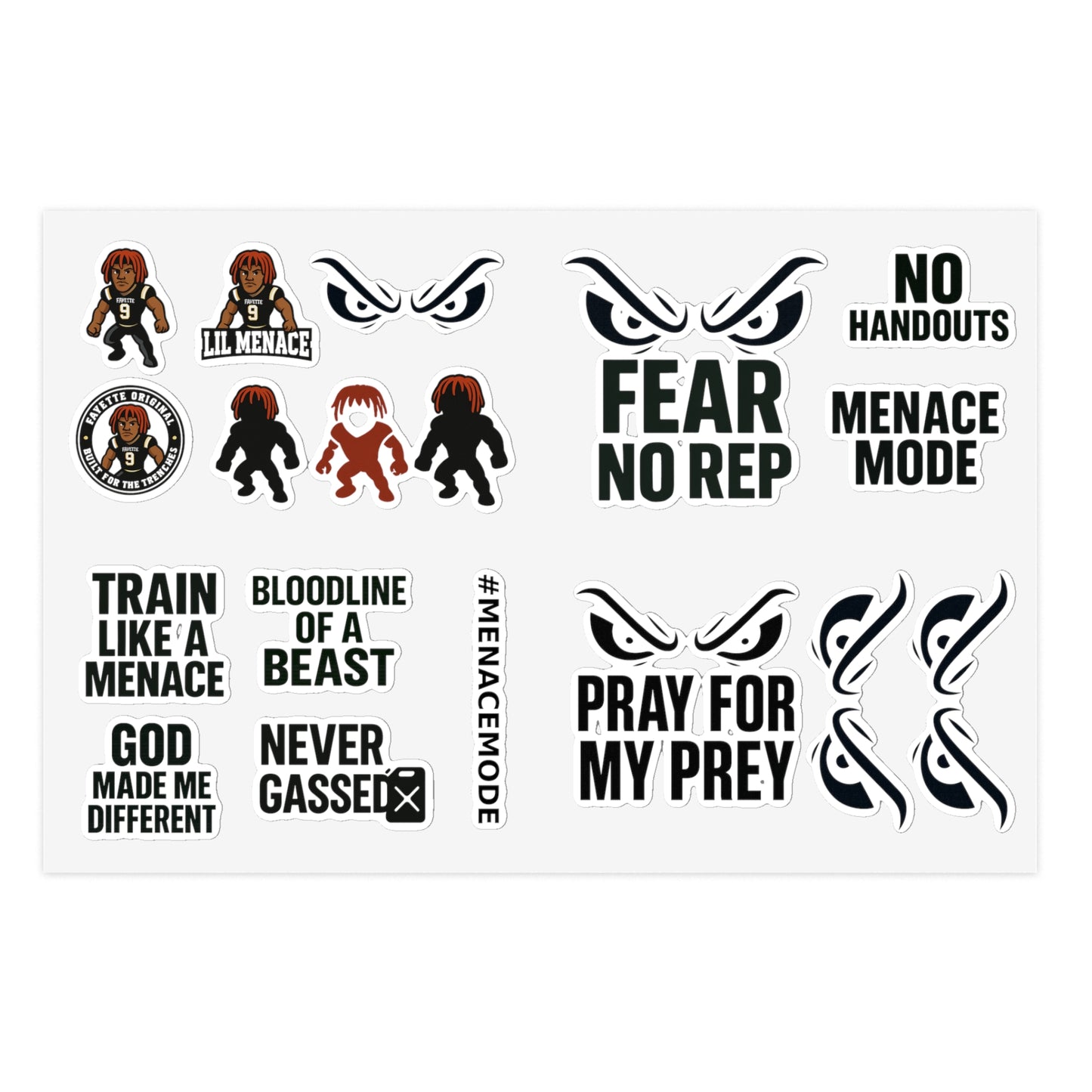 Sticker Sheet Bundle - Menace Mode Fun, Unique Decorative Stickers for DIY Projects, Scrapbooking, Gifts, Parties, Holiday Decor