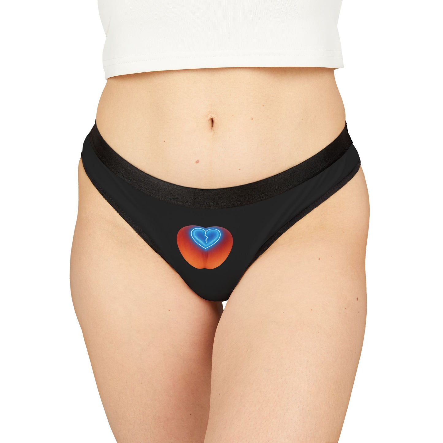 Black Peach Heart Women's Thongs