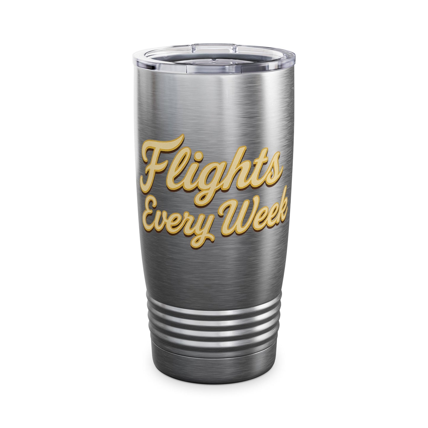 Stylish Travel Tumbler - "Flights Every Week" - Perfect for Adventurers, Travel Enthusiasts, Gifts, Hot Drinks, On-the-Go