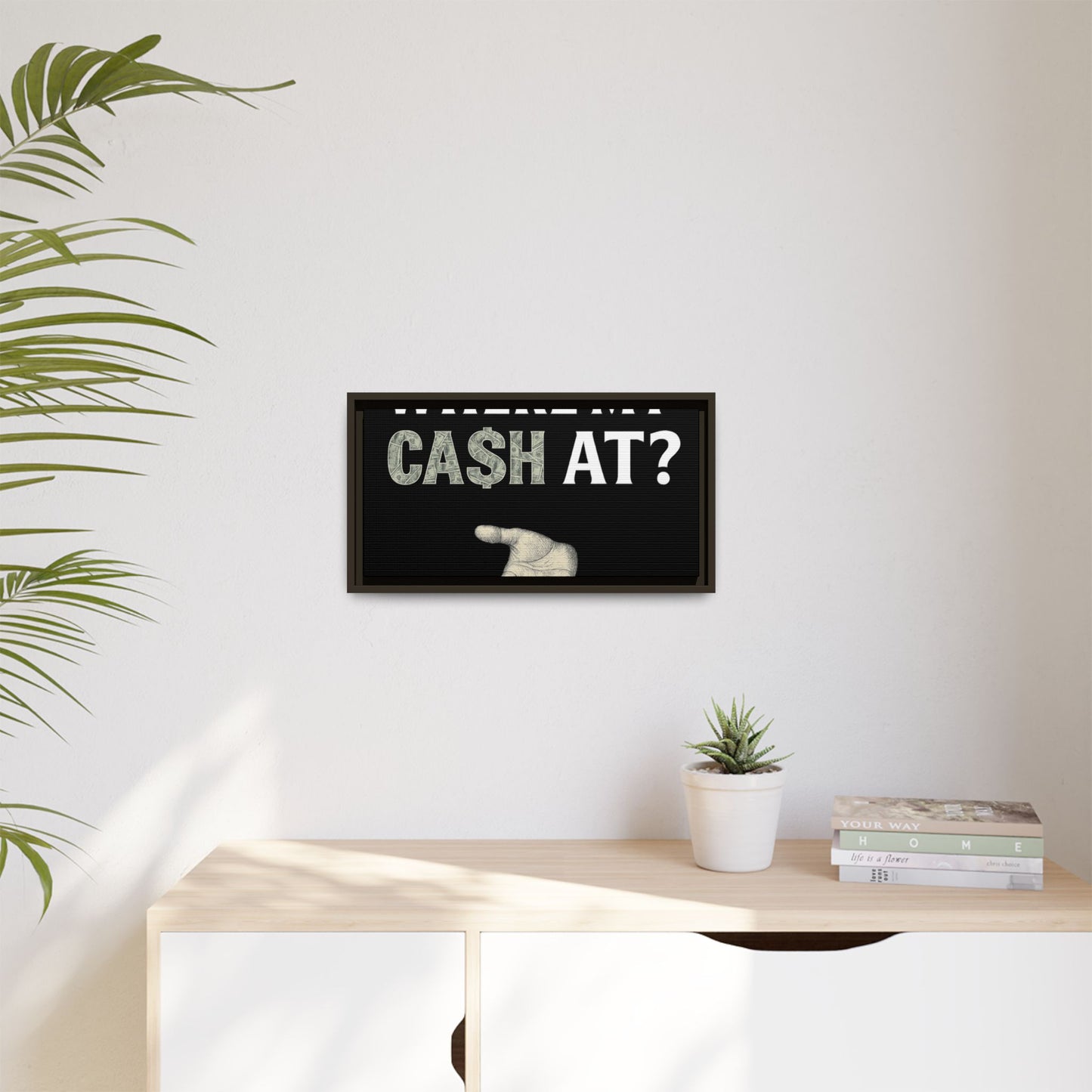Framed Wall Art - Where My Cash At?, Money Decor, Funny Home Accent, Gift for Friends, Financial Humor