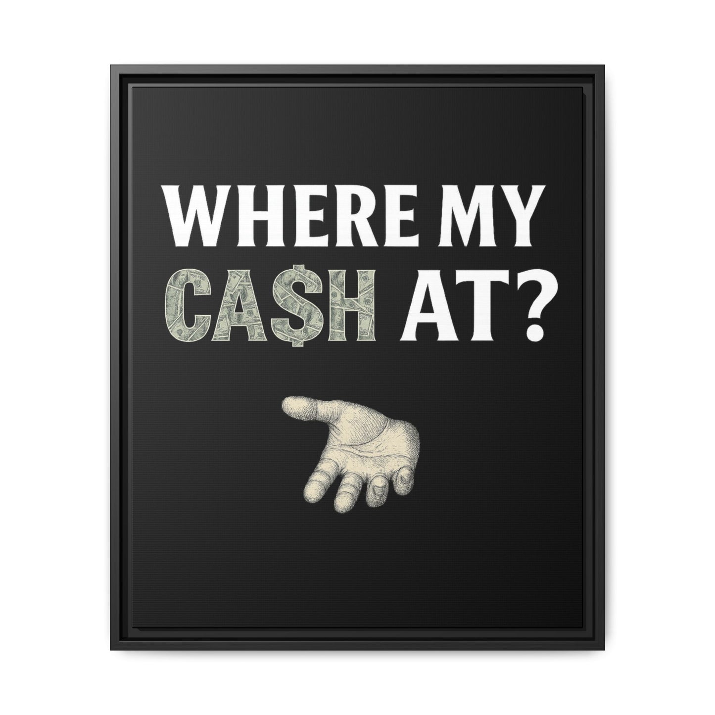 Framed Wall Art - Where My Cash At?, Money Decor, Funny Home Accent, Gift for Friends, Financial Humor