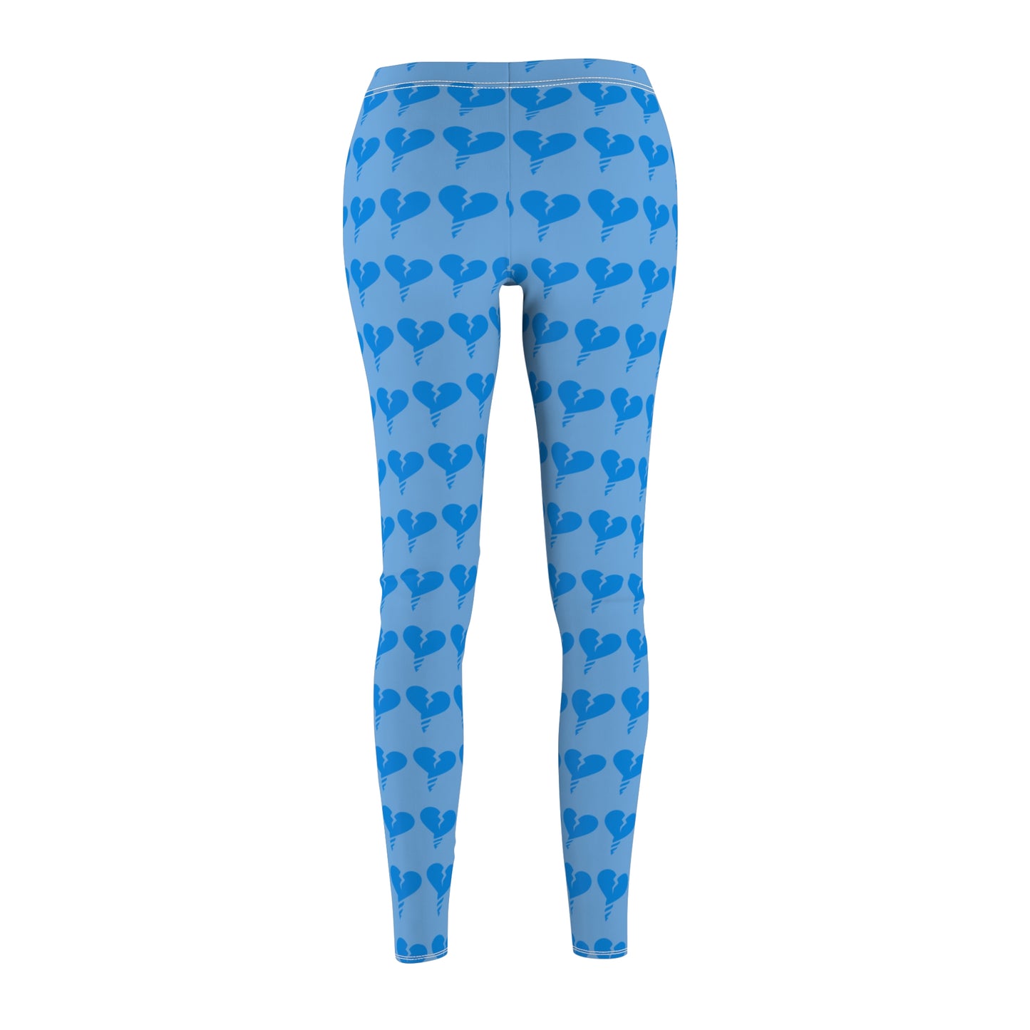 Blue Drill Pattern Women's Casual Leggings, Cute Workout Pants, Trendy AOP Leggings, Summer Fashion, Cozy Athleisure Wear