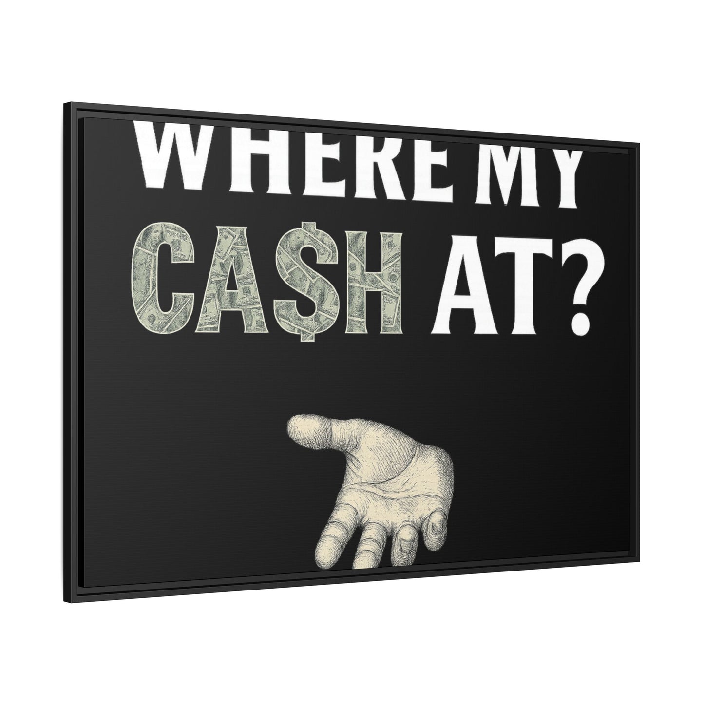 Framed Wall Art - Where My Cash At?, Money Decor, Funny Home Accent, Gift for Friends, Financial Humor