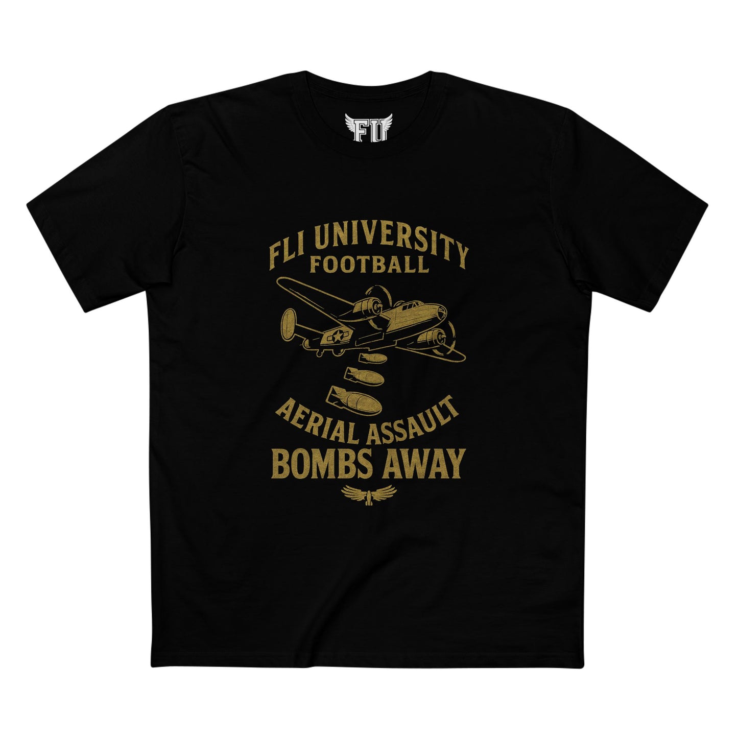 FLI University Football “Bombs Away” Staple Tee – Aerial Assault Edition