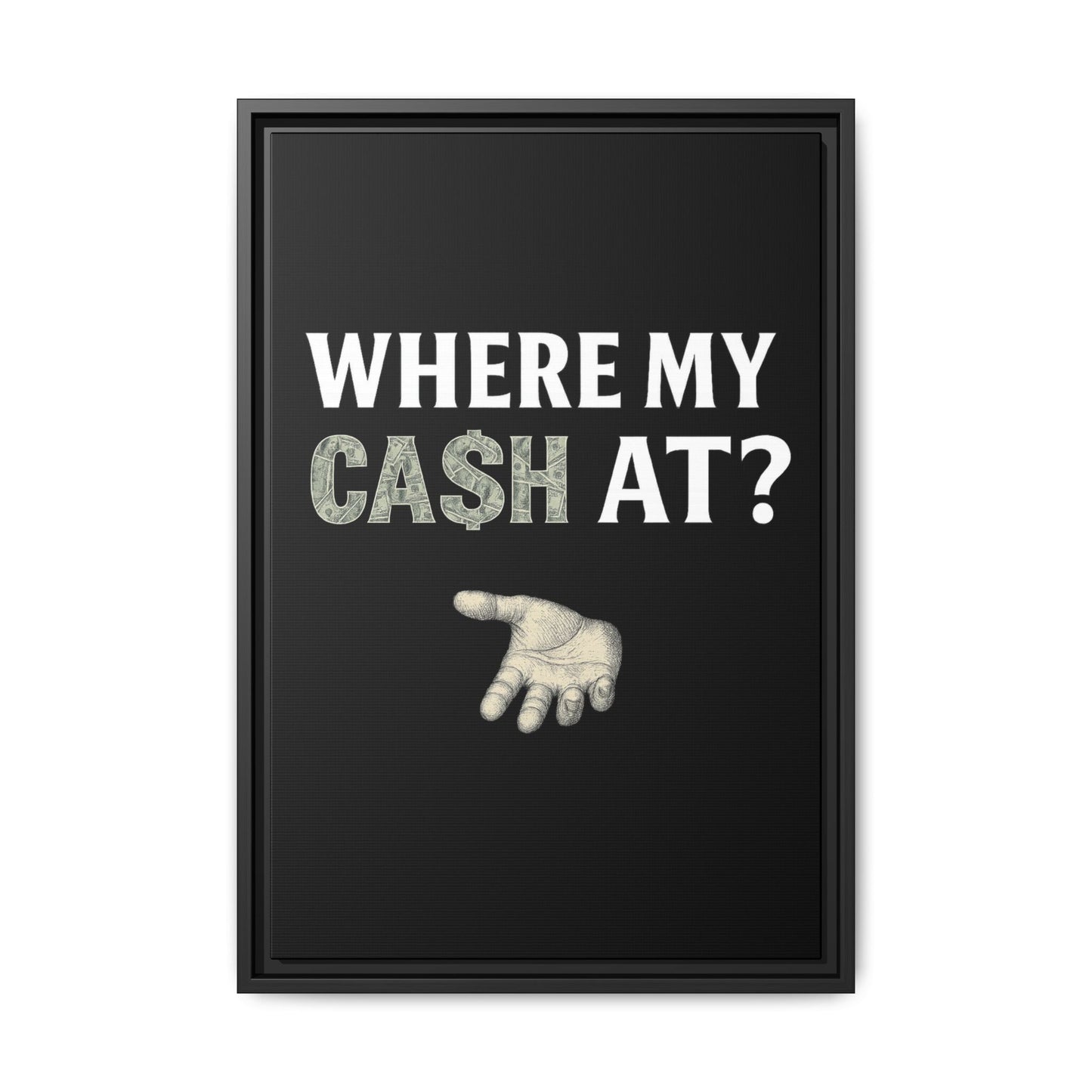 Framed Wall Art - Where My Cash At?, Money Decor, Funny Home Accent, Gift for Friends, Financial Humor