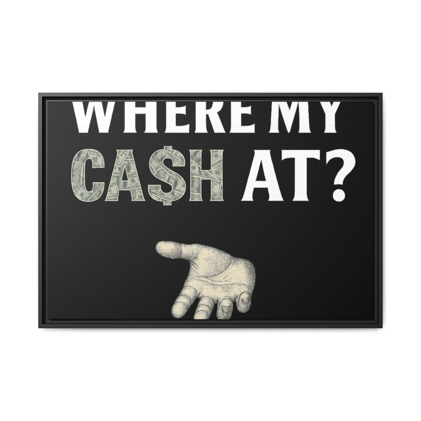 Framed Wall Art - Where My Cash At?, Money Decor, Funny Home Accent, Gift for Friends, Financial Humor