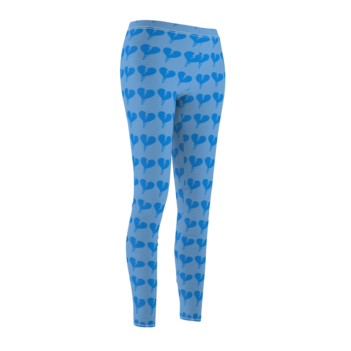 Blue Drill Pattern Women's Casual Leggings, Cute Workout Pants, Trendy AOP Leggings, Summer Fashion, Cozy Athleisure Wear