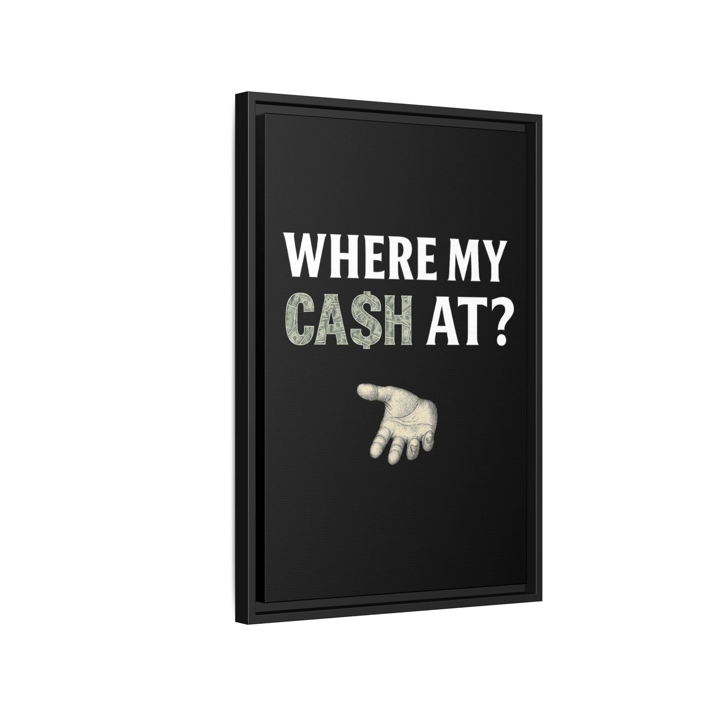 Framed Wall Art - Where My Cash At?, Money Decor, Funny Home Accent, Gift for Friends, Financial Humor