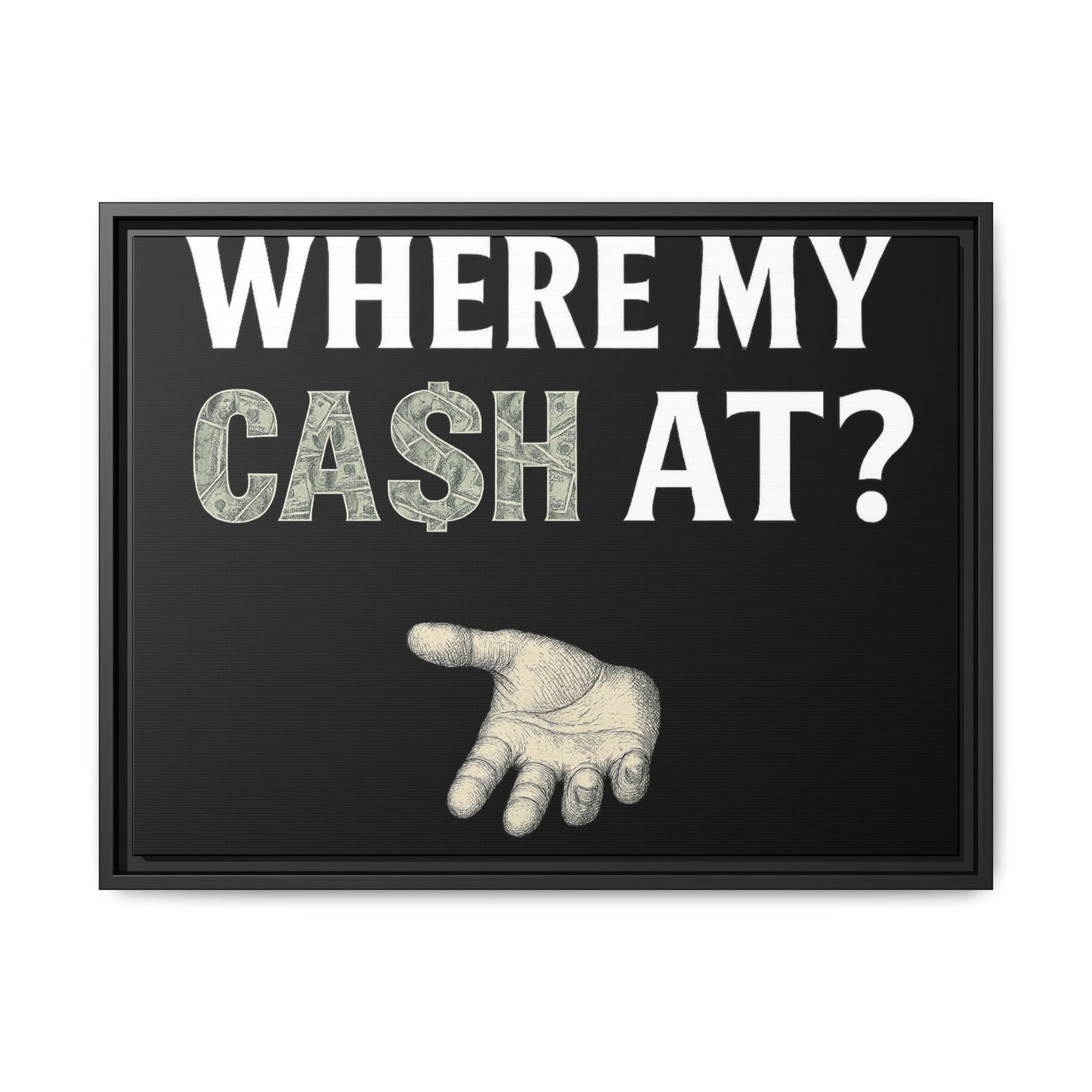 Framed Wall Art - Where My Cash At?, Money Decor, Funny Home Accent, Gift for Friends, Financial Humor