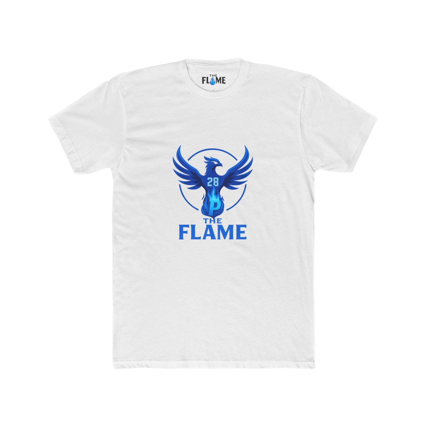 Blue Phoenix Flame Bird #28 Unisex Cotton Tee | Bold Athletic Graphic
