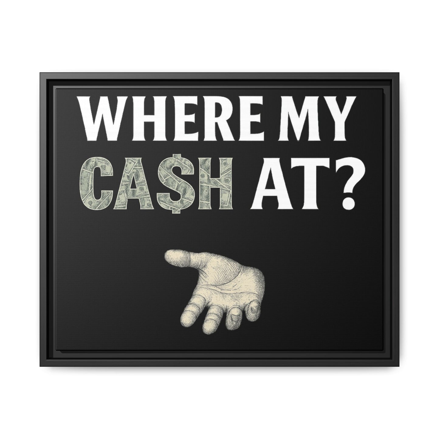 Framed Wall Art - Where My Cash At?, Money Decor, Funny Home Accent, Gift for Friends, Financial Humor