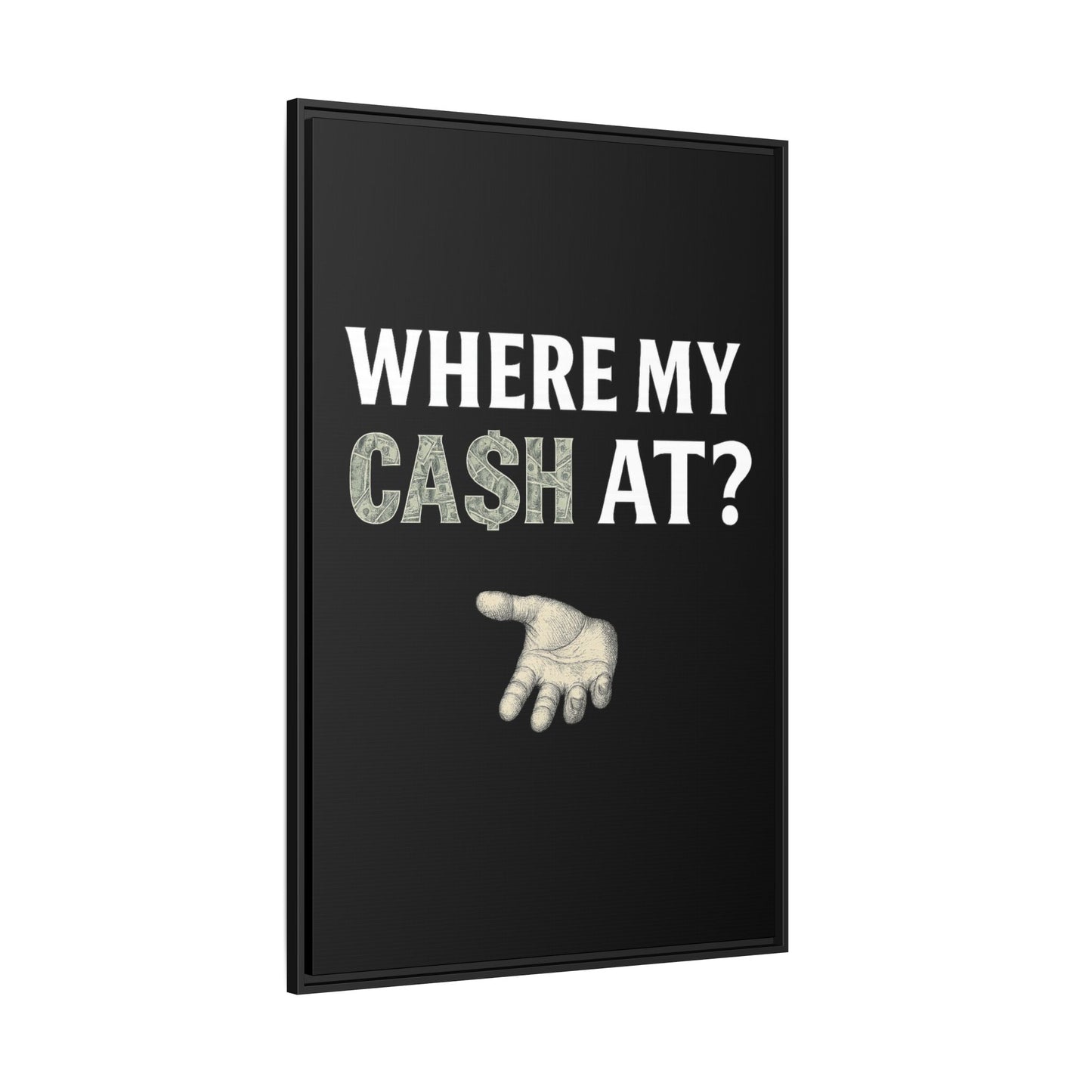 Framed Wall Art - Where My Cash At?, Money Decor, Funny Home Accent, Gift for Friends, Financial Humor