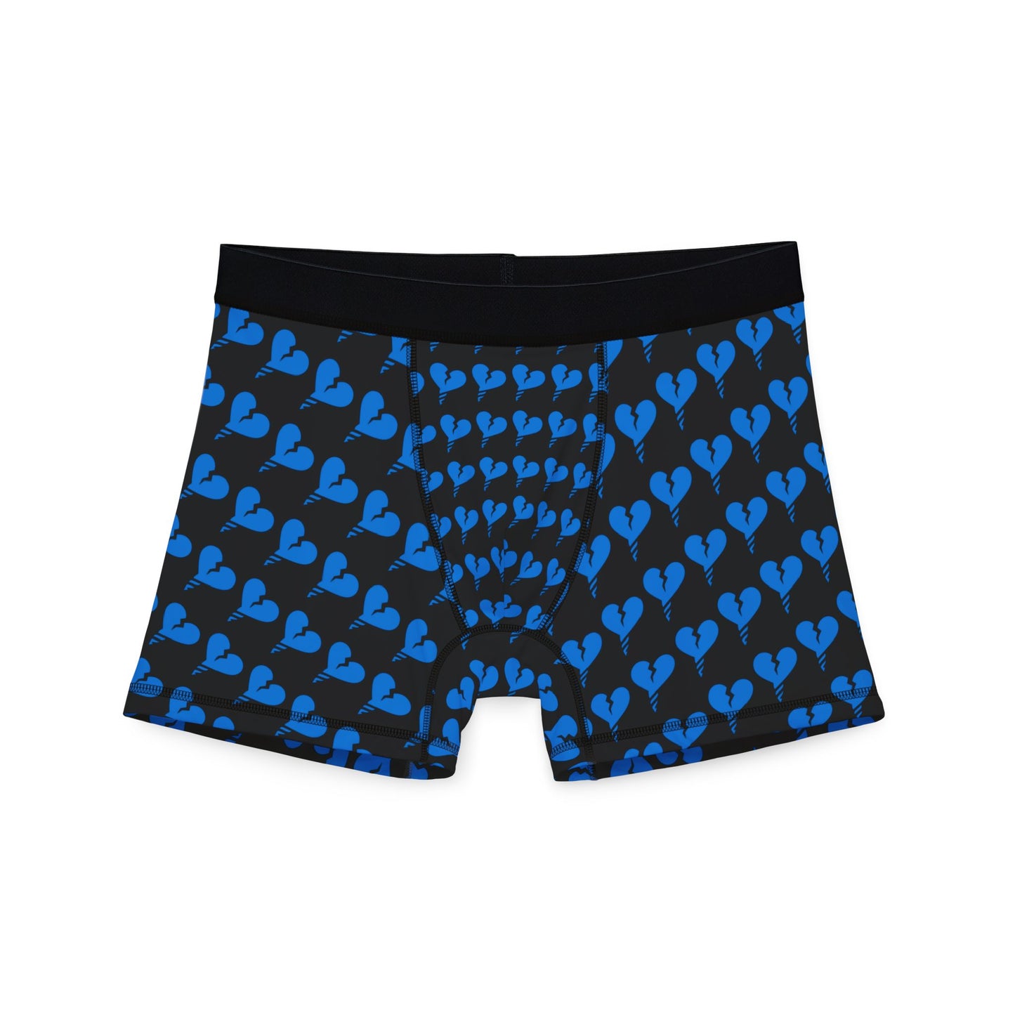 Men's Black Sexy Drill Heart-Print Boxers