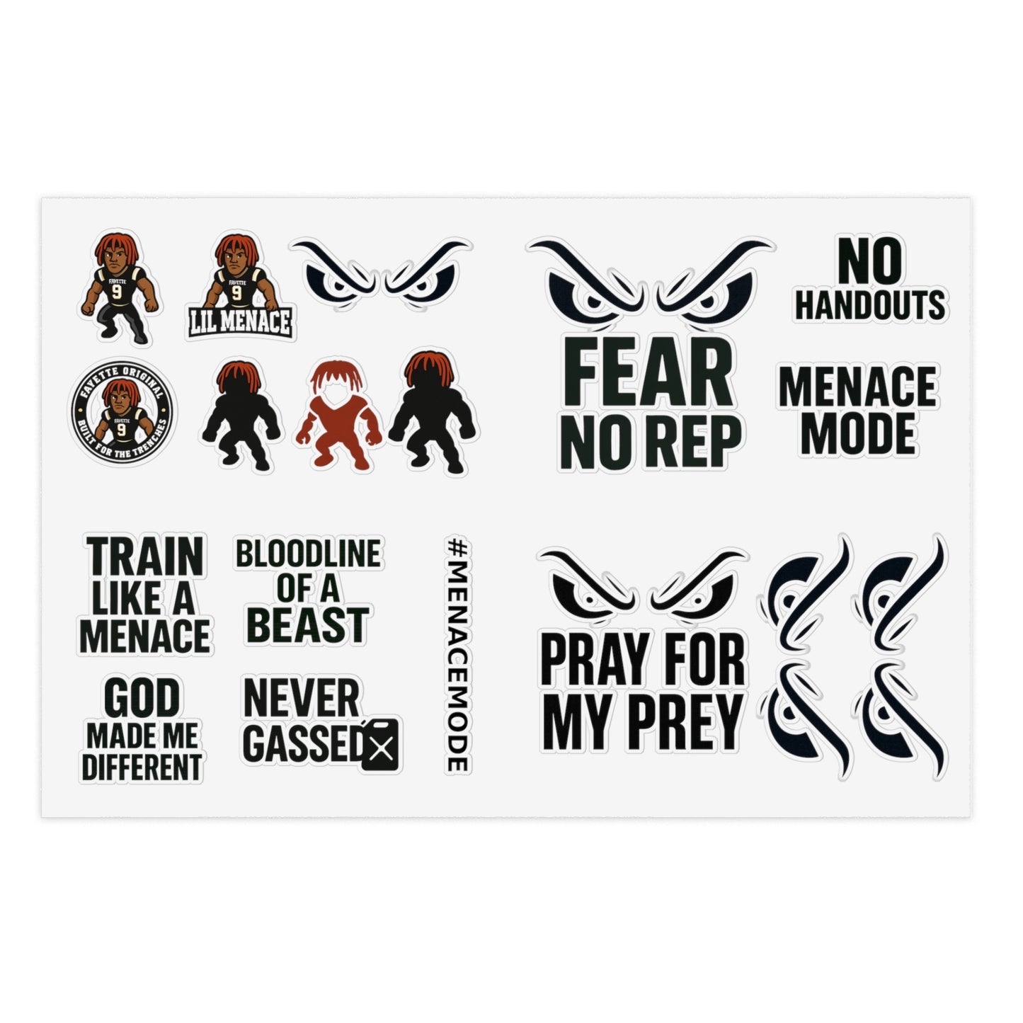 Sticker Sheet Bundle - Menace Mode Fun, Unique Decorative Stickers for DIY Projects, Scrapbooking, Gifts, Parties, Holiday Decor