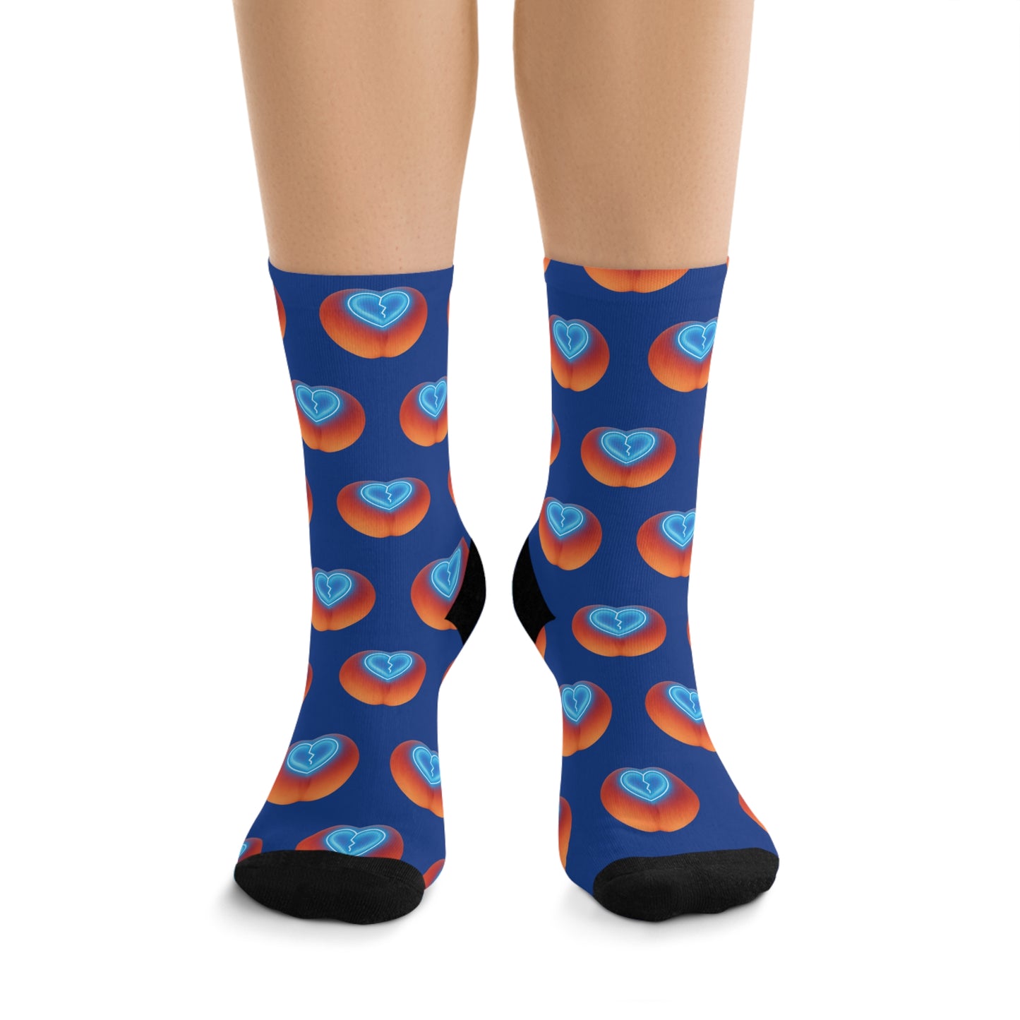 Peach heart socks