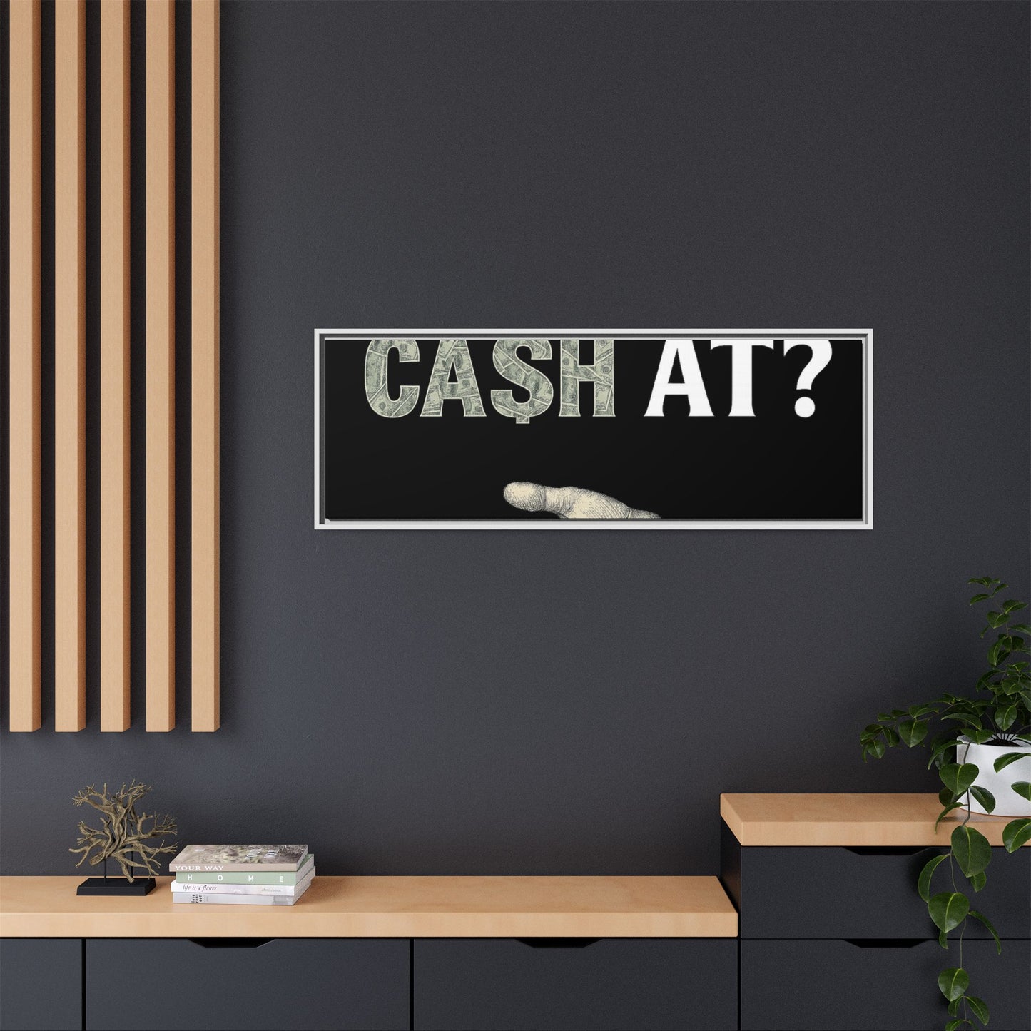 Framed Wall Art - Where My Cash At?, Money Decor, Funny Home Accent, Gift for Friends, Financial Humor
