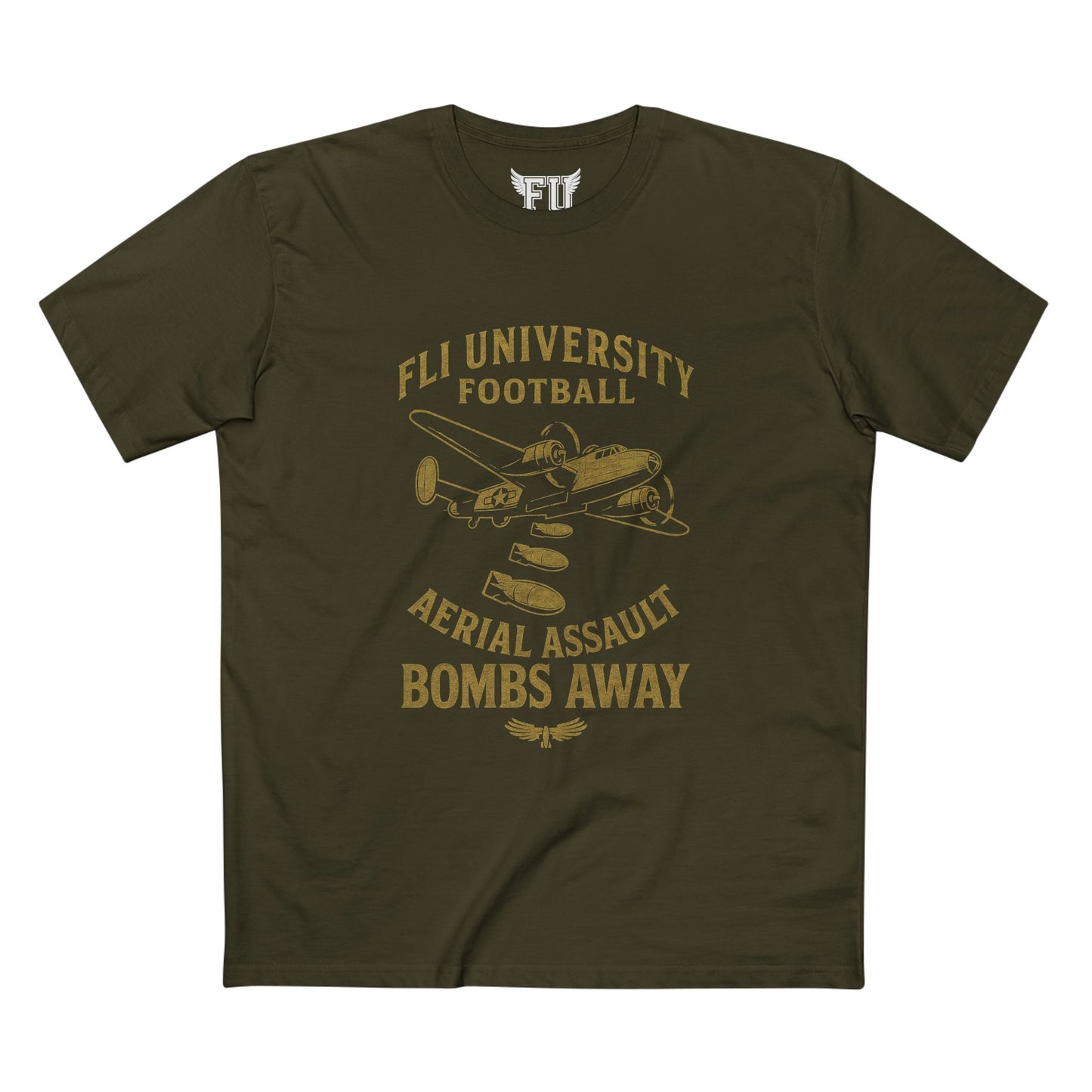 FLI University Football “Bombs Away” Staple Tee – Aerial Assault Edition