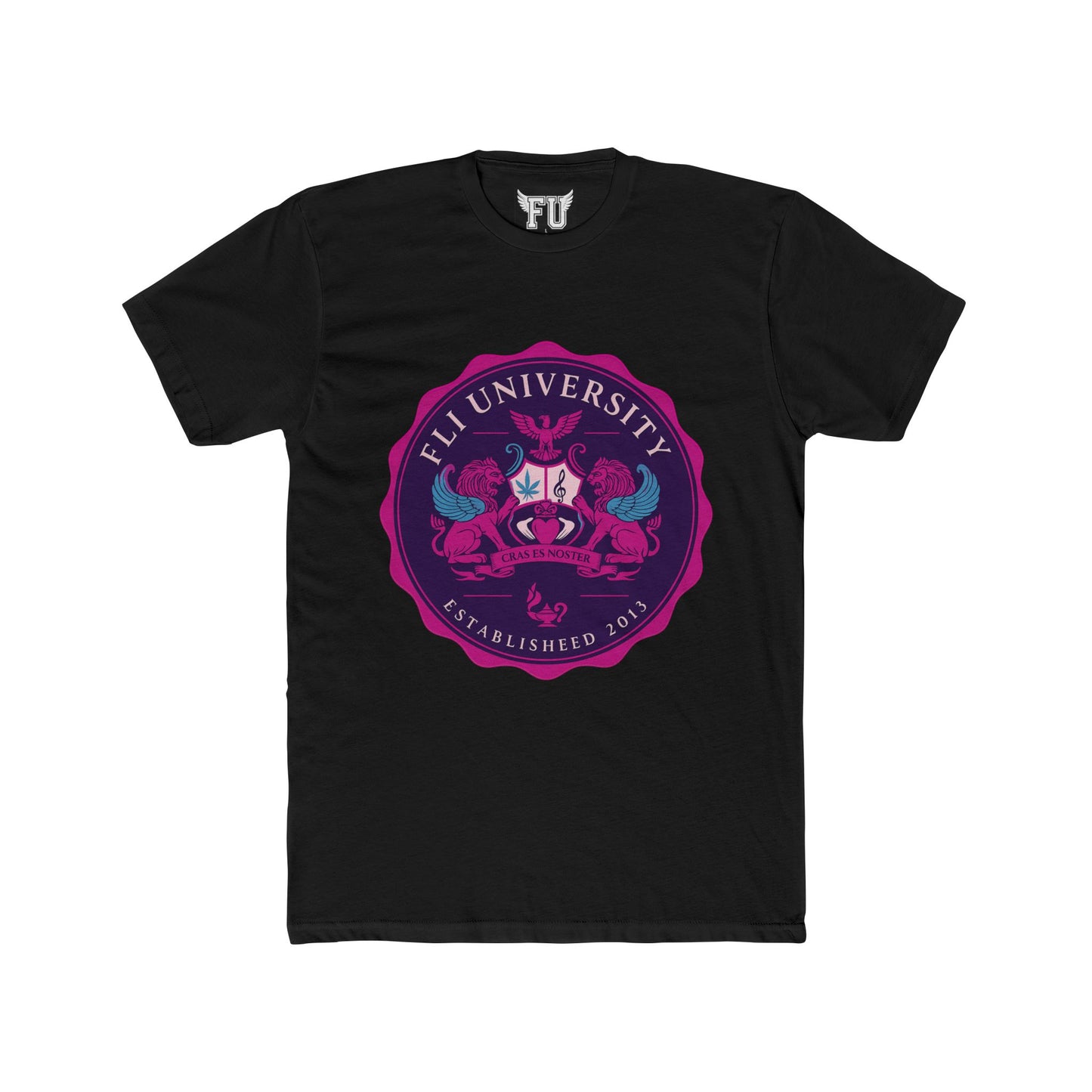 Fli University Color Rush Edition Tee – Official Seal Design (Turquoise, Purple, Blue,, or Black)