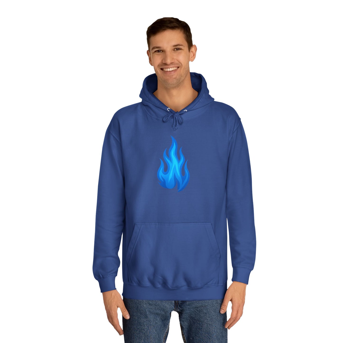 Blue Flame Emoji Hoodie – Bold Color Edition