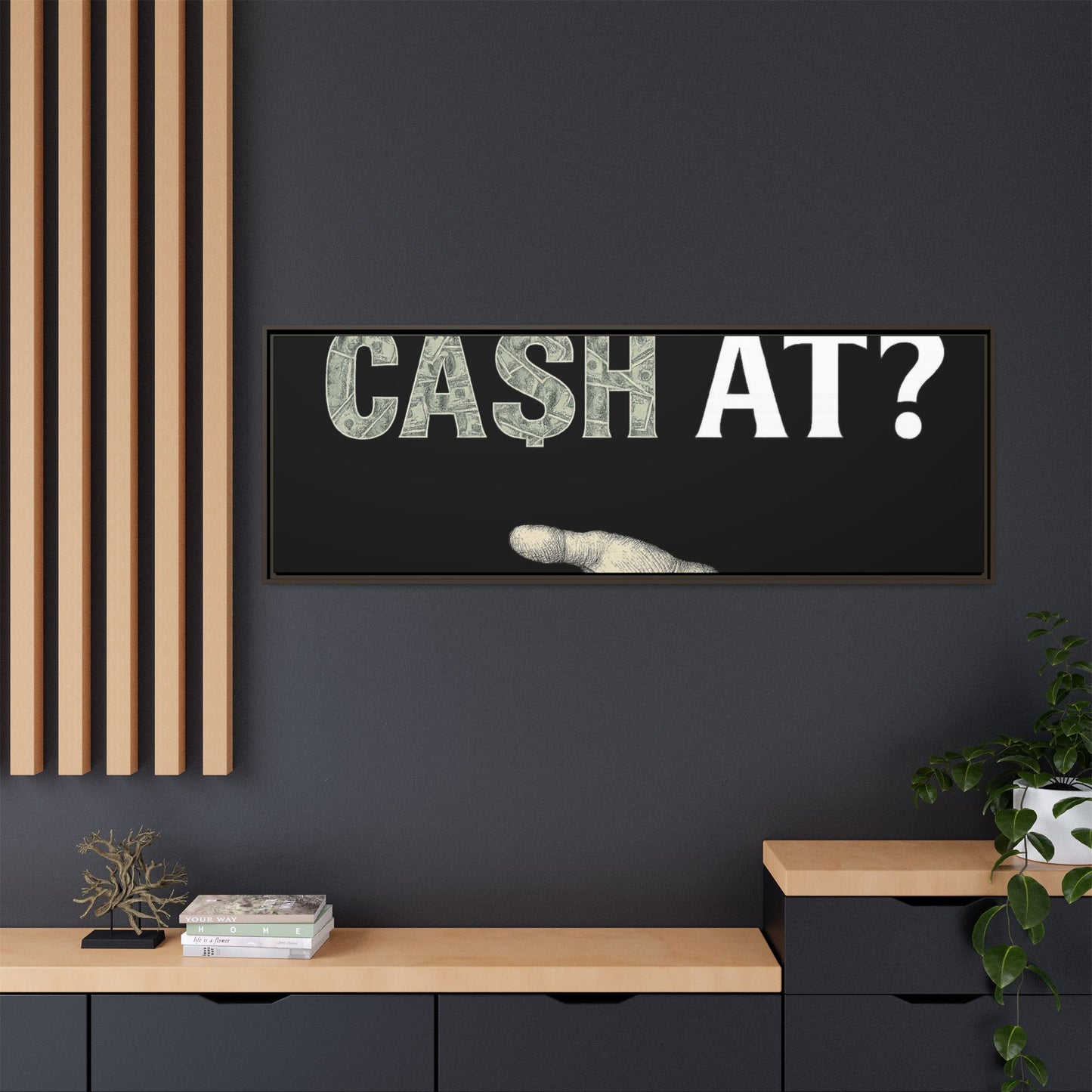 Framed Wall Art - Where My Cash At?, Money Decor, Funny Home Accent, Gift for Friends, Financial Humor