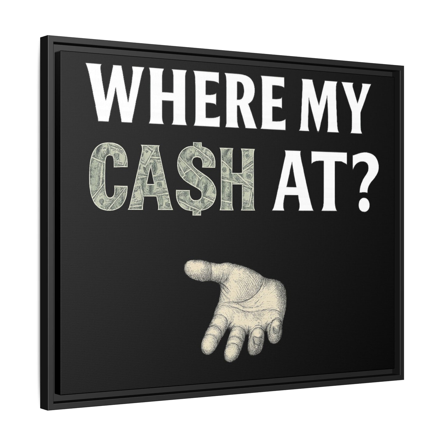 Framed Wall Art - Where My Cash At?, Money Decor, Funny Home Accent, Gift for Friends, Financial Humor