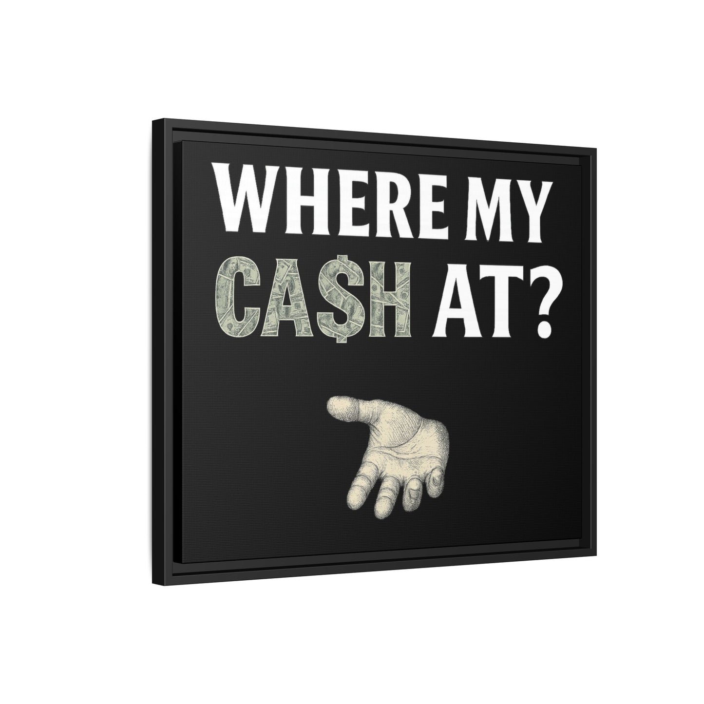 Framed Wall Art - Where My Cash At?, Money Decor, Funny Home Accent, Gift for Friends, Financial Humor