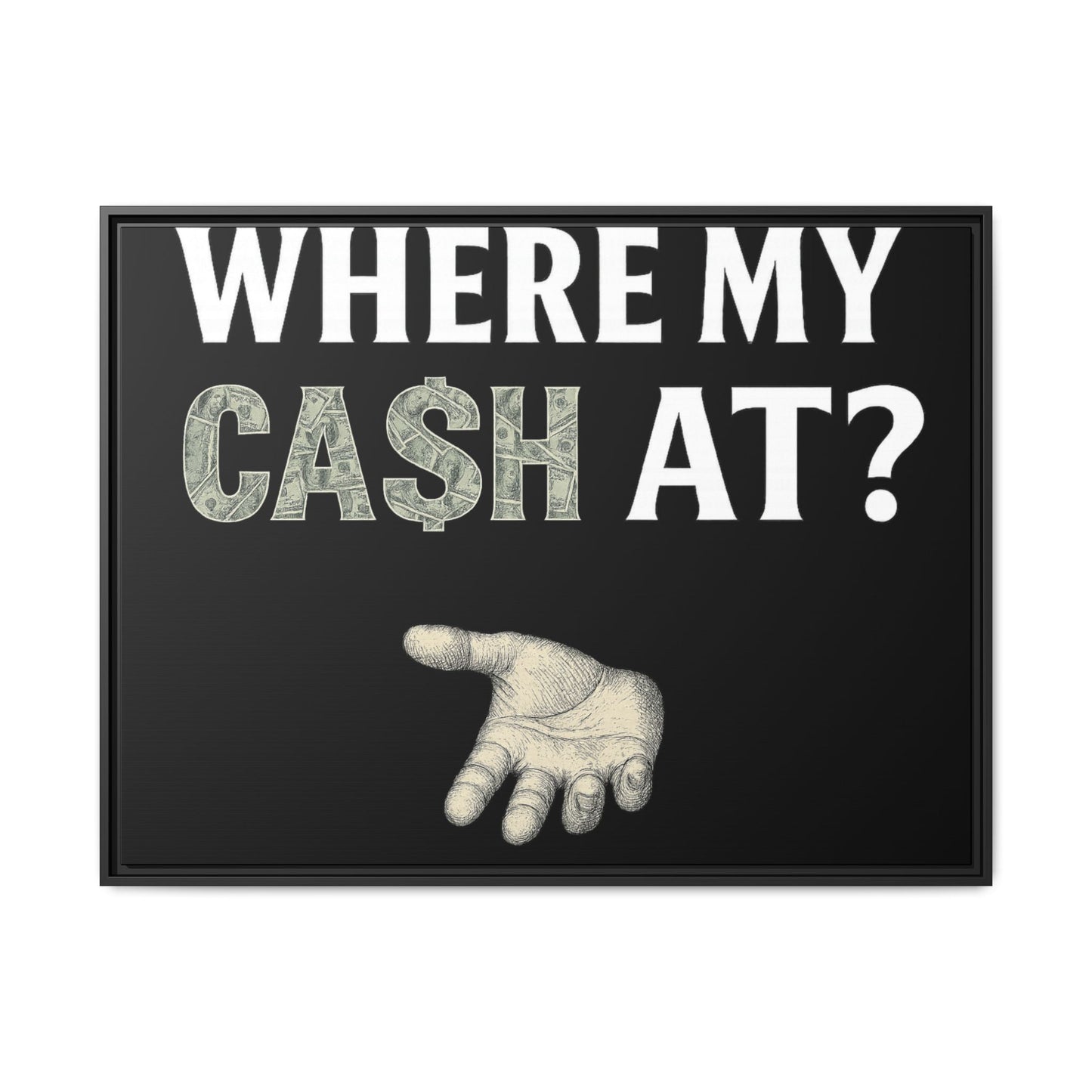 Framed Wall Art - Where My Cash At?, Money Decor, Funny Home Accent, Gift for Friends, Financial Humor