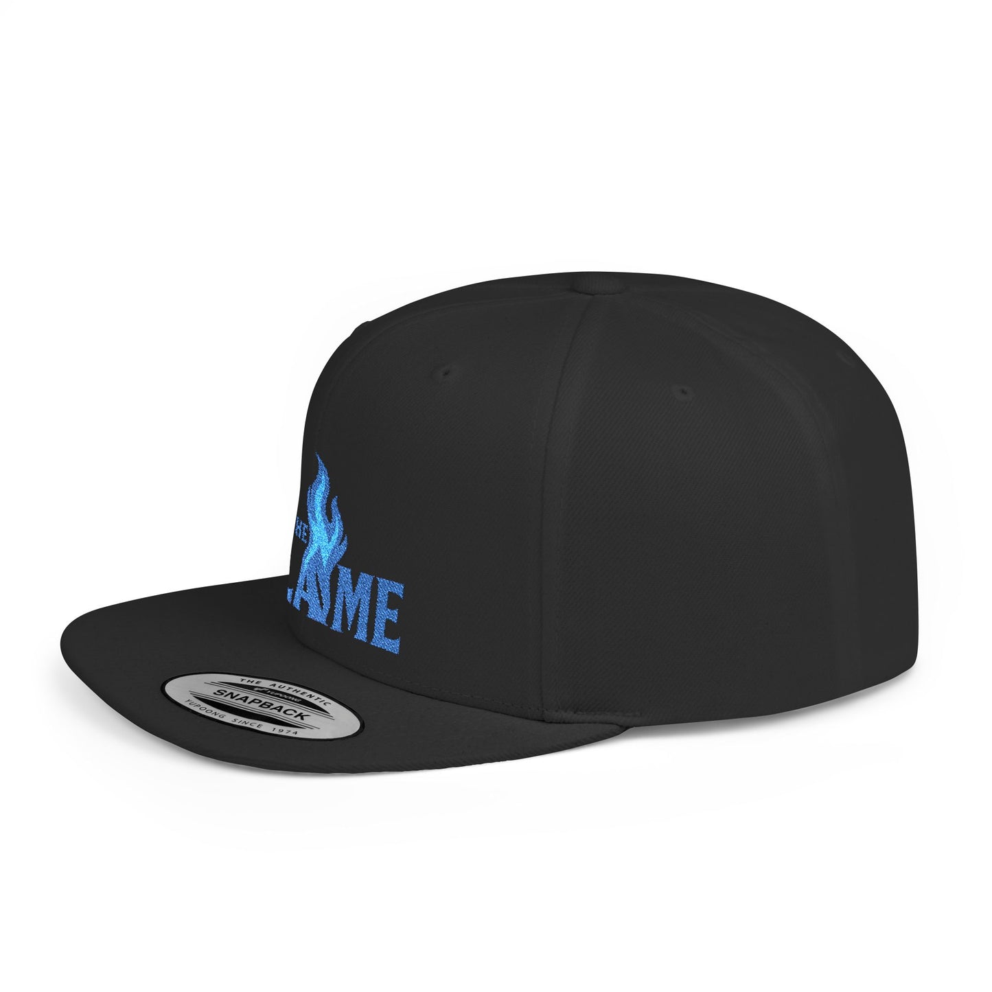 The Flame Snapback Hat – Blue Font Edition