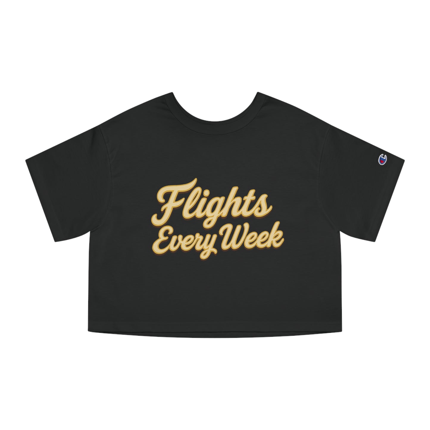 “Flights Every Week” Cropped Streetwear Tee – Champion Edition