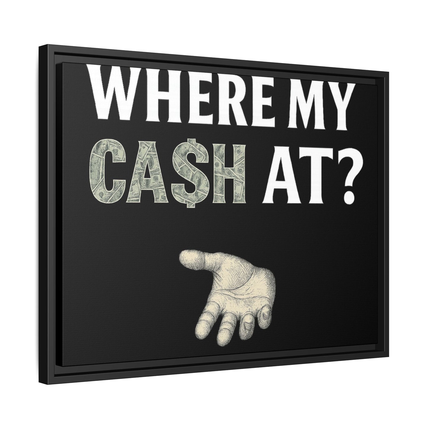 Framed Wall Art - Where My Cash At?, Money Decor, Funny Home Accent, Gift for Friends, Financial Humor