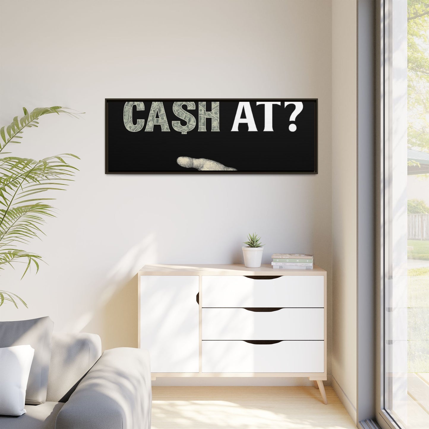 Framed Wall Art - Where My Cash At?, Money Decor, Funny Home Accent, Gift for Friends, Financial Humor