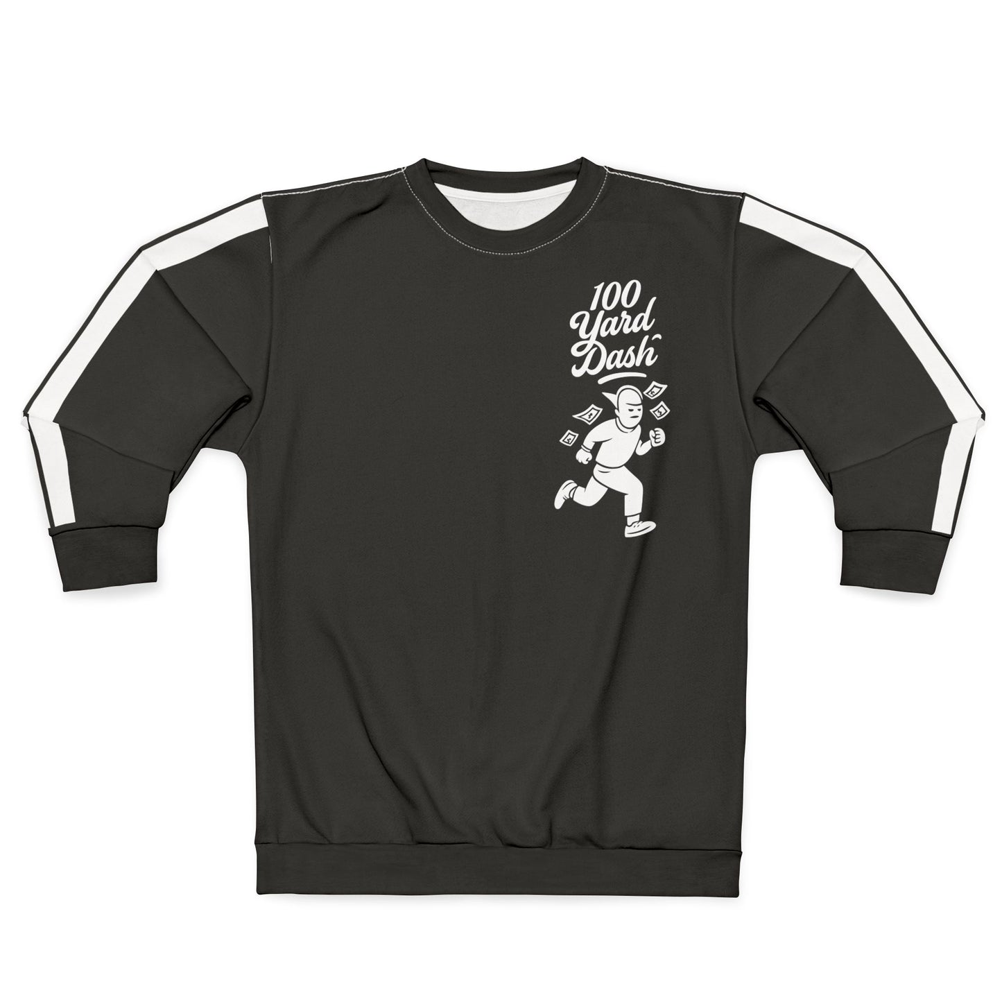 100 Yard Dash – Black Stripe Sleeve Sweatshirt