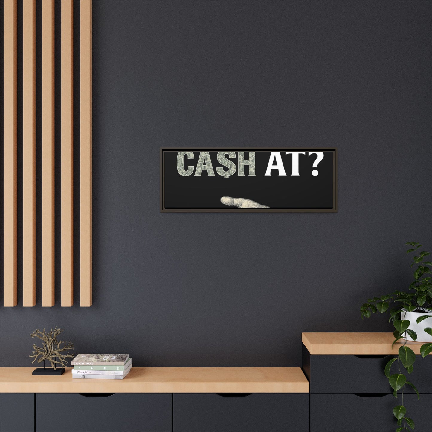 Framed Wall Art - Where My Cash At?, Money Decor, Funny Home Accent, Gift for Friends, Financial Humor